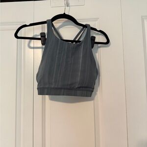 Gray Strappy Sports Bra
